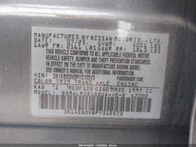 2023 NISSAN SENTRA 3N1AB8DV8PY312573 Photo 8