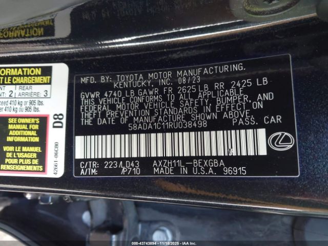 2024 LEXUS ES 300H 58ADA1C11RU038498 Photo 8