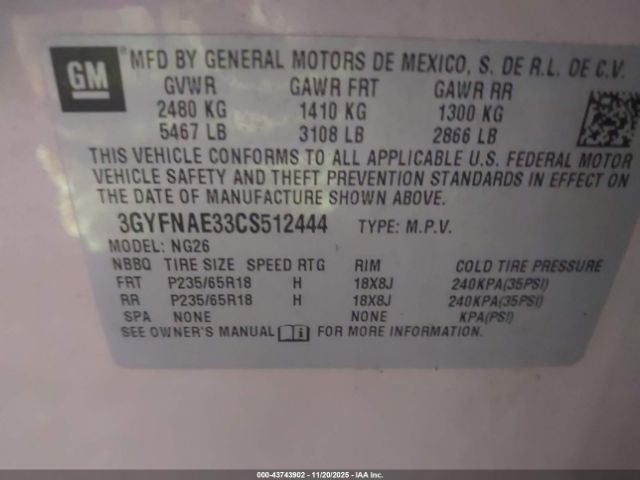 2012 CADILLAC SRX 3GYFNAE33CS512444 Photo 8
