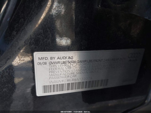 2009 AUDI A4 WAUVF78K49A122075 Photo 8