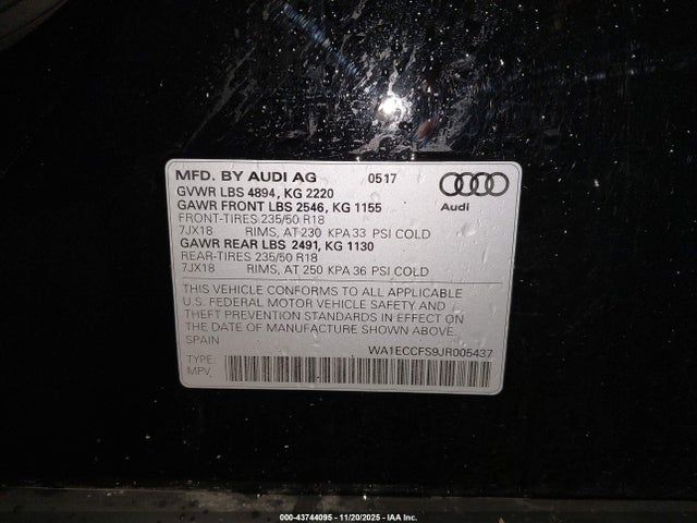 2018 AUDI Q3 WA1ECCFS9JR005437 Photo 8
