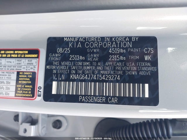 KNAG64J74T5429274 KIA K5 Gt-line Awd