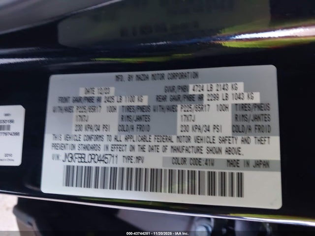 Aukcja sprzedaży 2024 Mazda Cx-5 2.5 S Select, vin: JM3KFBBL0R0445711, numer aukcji: 43744281