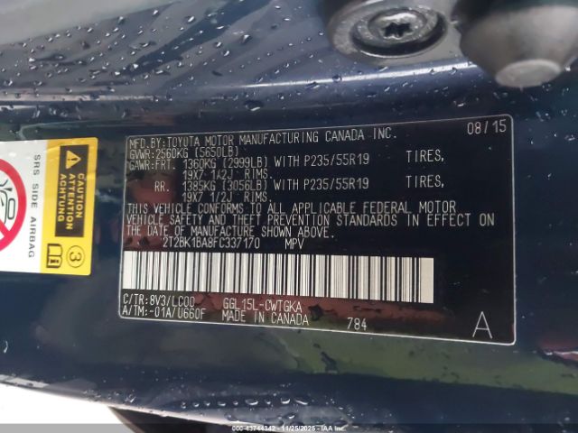 2015 LEXUS RX 350 2T2BK1BA8FC337170 Photo 8