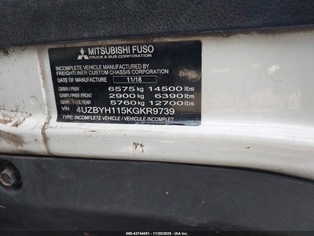2019 MITSUBISHI FECZTS 4UZBYH115KGKR9739 Photo 8