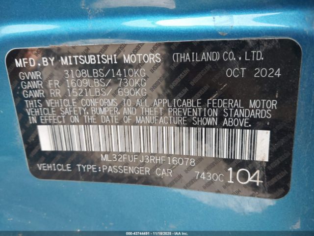 2024 MITSUBISHI MIRAGE G4 ML32FUFJ3RHF16078 Photo 8