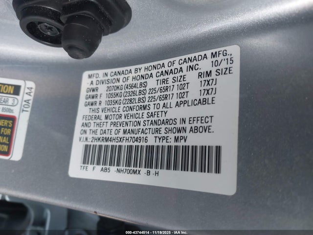 2HKRM4H5XFH704916 Honda CR-V EX