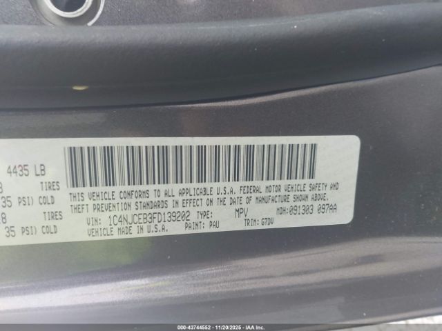 2015 JEEP COMPASS 1C4NJCEB3FD139202 Photo 8