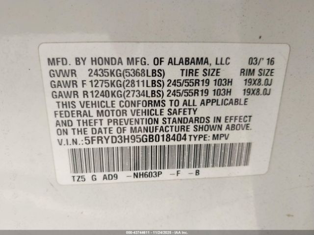 2016 ACURA MDX 5FRYD3H95GB018404 Photo 8