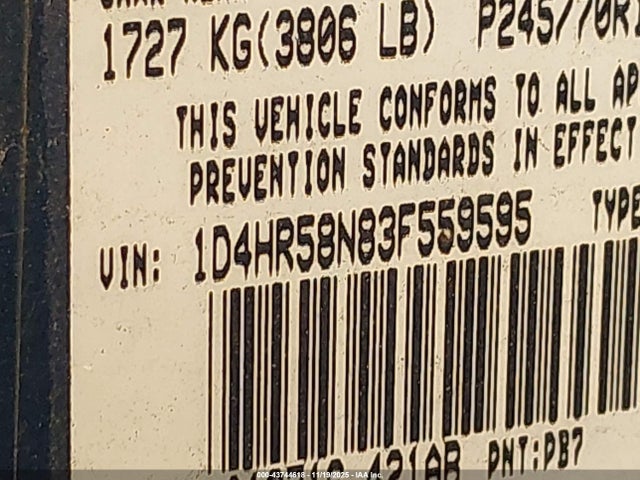 2003 DODGE DURANGO 1D4HR58N83F559595 Photo 8