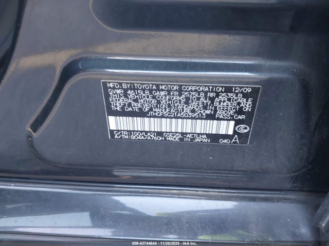 2010 LEXUS IS 250 JTHCF5C21A5039513 Photo 8