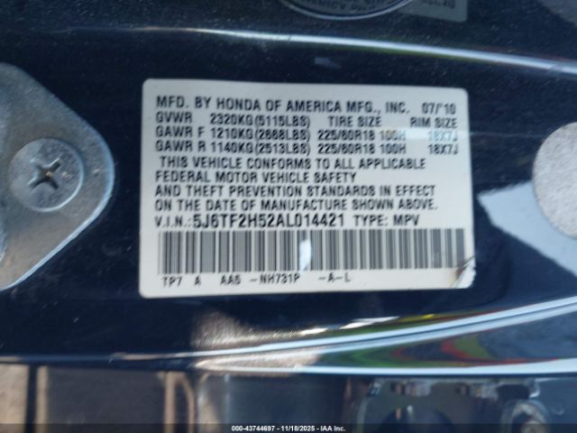 2010 HONDA ACCORD CROSSTOUR 5J6TF2H52AL014421 Photo 8