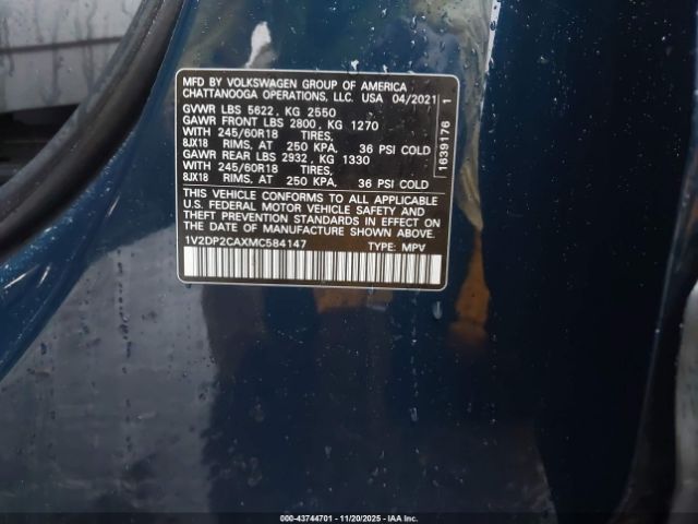 2021 VOLKSWAGEN ATLAS 1V2DP2CAXMC584147 Photo 8