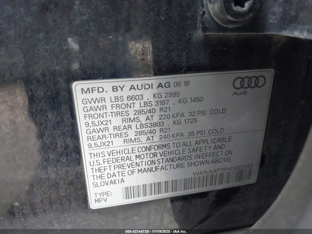 2017 AUDI Q7 WA1VAAF76HD023343 Photo 8