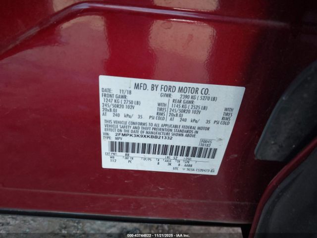 2019 FORD EDGE 2FMPK3K9XKBB21332 Photo 8