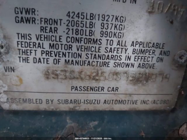 1995 SUBARU LEGACY 4S3BK6250S7324879 Photo 8