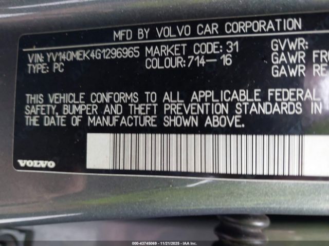 2016 VOLVO V60 YV140MEK4G1296965 Photo 8
