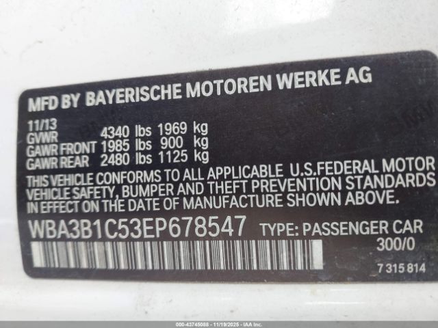 2014 BMW 320I WBA3B1C53EP678547 Photo 8