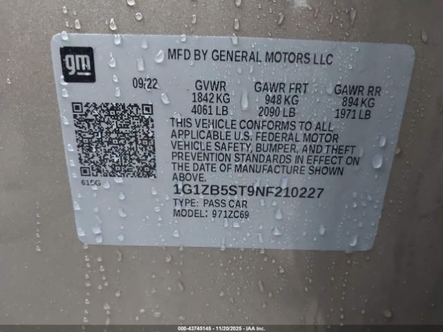2022 CHEVROLET MALIBU 1G1ZB5ST9NF210227 Photo 8