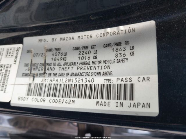 2022 MAZDA MAZDA3 JM1BPAJL2N1521340 Photo 8