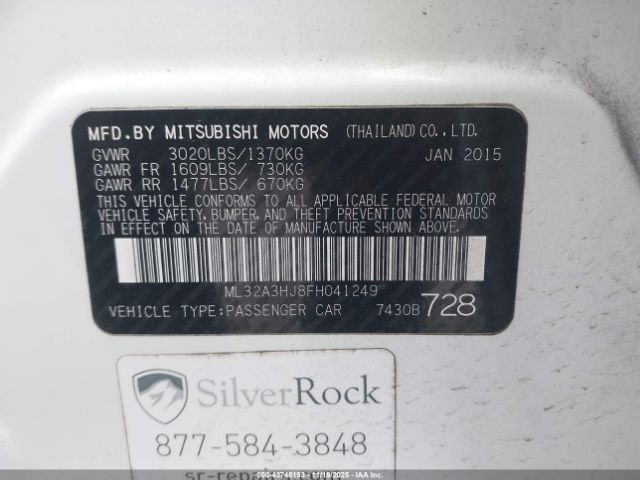 2015 MITSUBISHI MIRAGE ML32A3HJ8FH041249 Photo 8