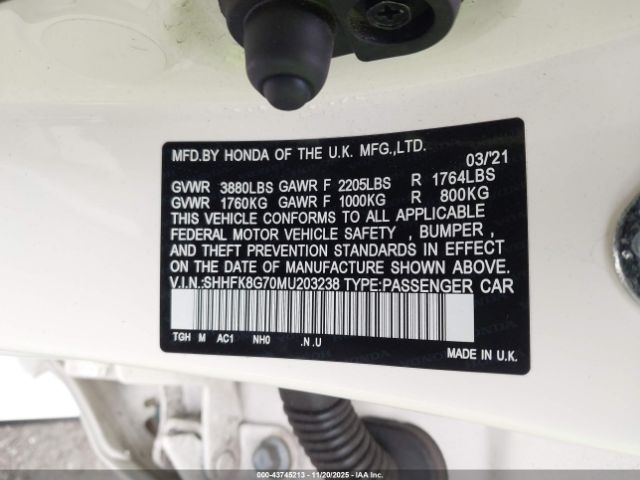 2021 HONDA CIVIC TYPE R SHHFK8G70MU203238 Photo 8
