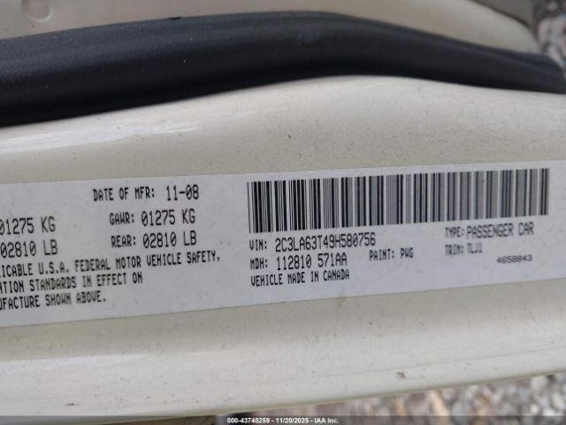 2009 CHRYSLER 300C 2C3LA63T49H580756 Photo 8