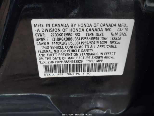 2010 ACURA MDX 2HNYD2H58AH513829 Photo 8