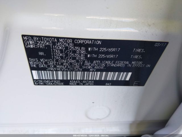 2017 TOYOTA RAV4 JTMZFREV5HJ713478 Photo 8