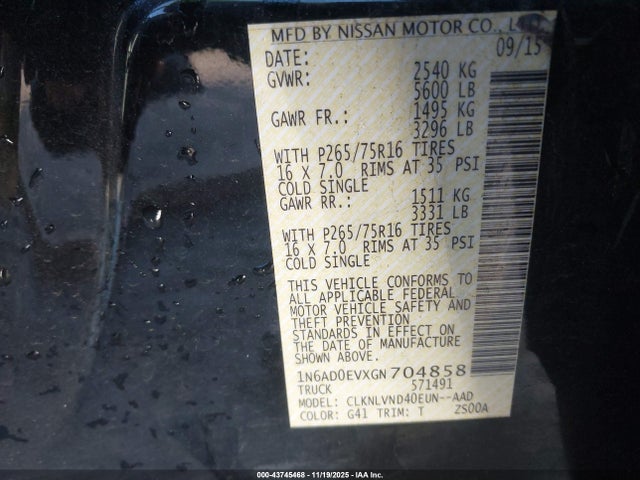 2016 NISSAN FRONTIER 1N6AD0EVXGN704858 Photo 8