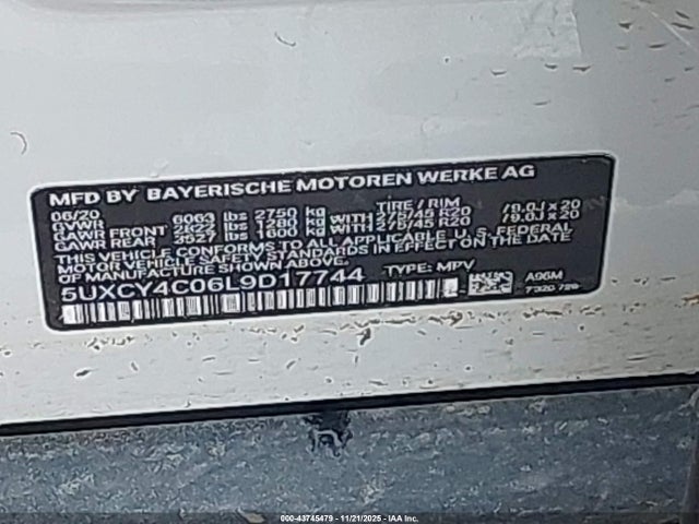 2020 BMW X6 5UXCY4C06L9D17744 Photo 8