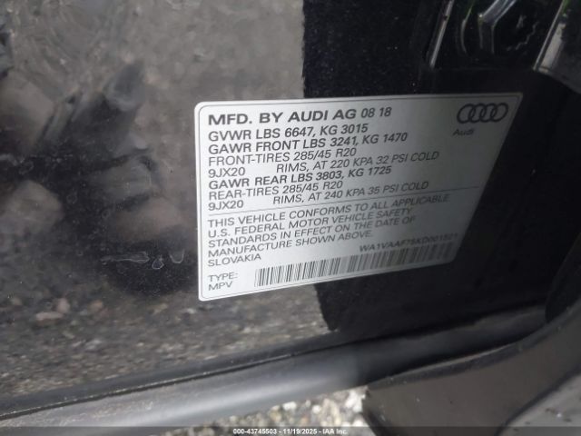 2019 AUDI Q7 WA1VAAF75KD001521 Photo 8