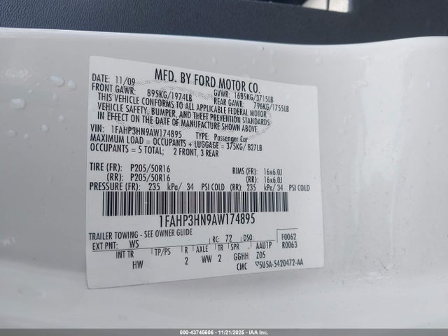 2010 FORD FOCUS 1FAHP3HN9AW174895 Photo 8