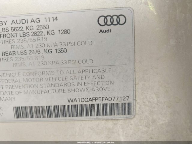 2015 AUDI Q5 WA1DGAFP5FA077127 Photo 8