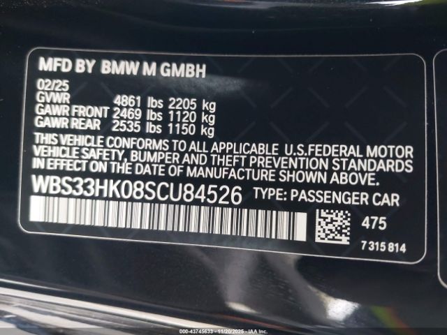 2025 BMW M4 WBS33HK08SCU84526 Photo 8