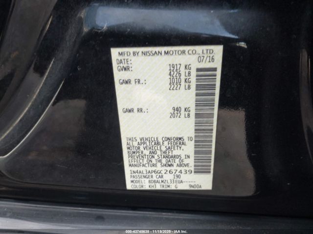 2016 NISSAN ALTIMA 1N4AL3AP6GC267439 Photo 8