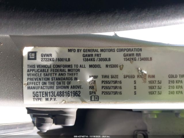 2008 HUMMER H3 SUV 5GTEN13L488161962 Photo 8