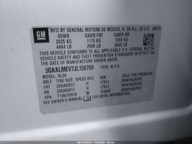 2018 GMC TERRAIN 3GKALMEV7JL158769 Photo 8