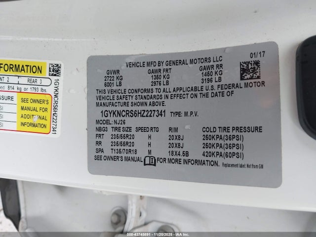 2017 CADILLAC XT5 1GYKNCRS6HZ227341 Photo 8