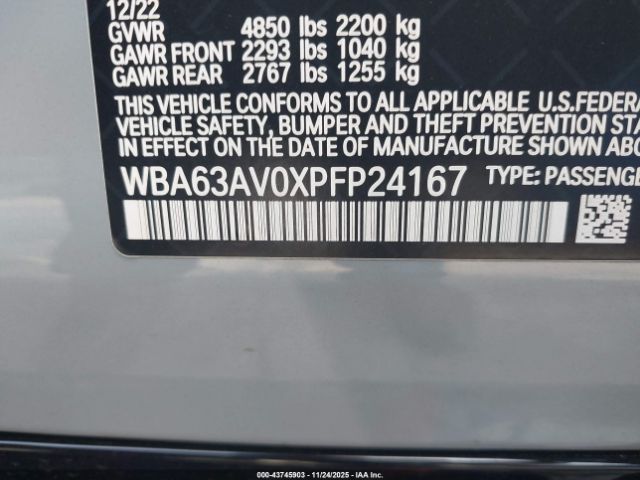 2023 BMW 430I GRAN COUPE WBA63AV0XPFP24167 Photo 8