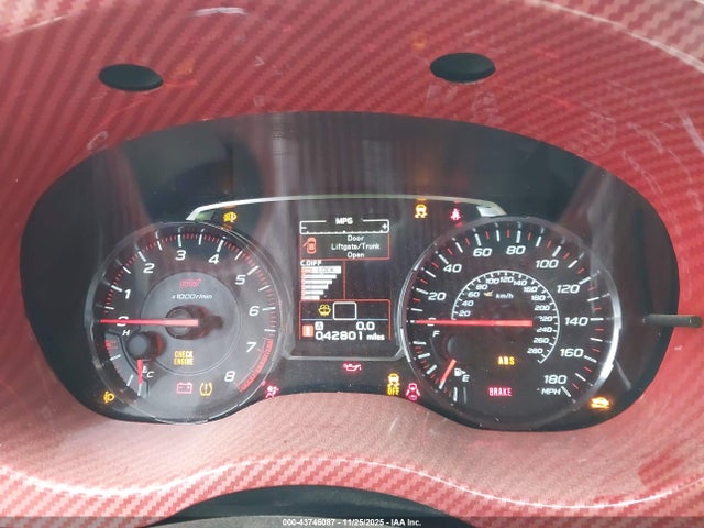43746087 :رقم المزاد ، JF1VA2S63K9826099 vin ، 2019 Subaru Wrx Sti مزاد بيع