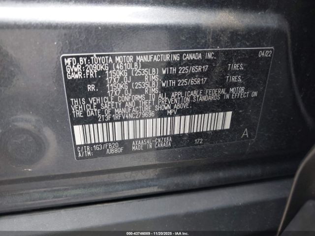 2022 TOYOTA RAV4 2T3F1RFV4NC279696 Photo 8