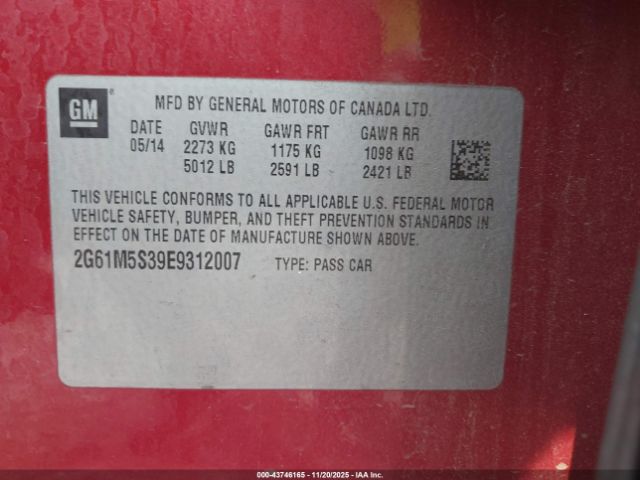 2014 CADILLAC XTS 2G61M5S39E9312007 Photo 8