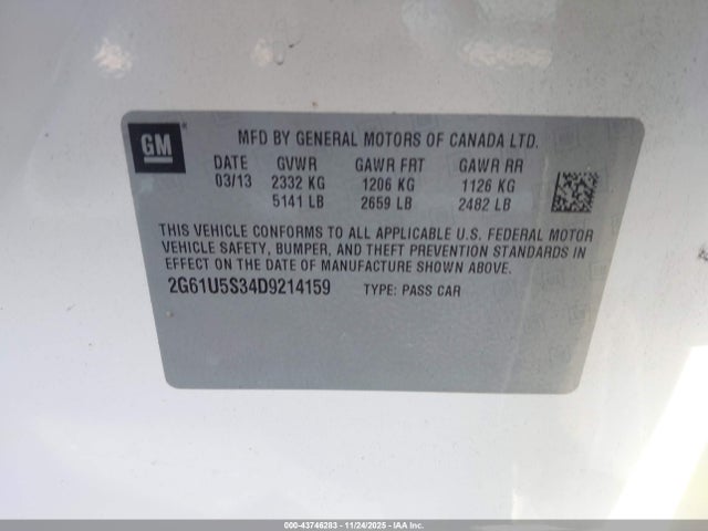 2013 CADILLAC XTS 2G61U5S34D9214159 Photo 8
