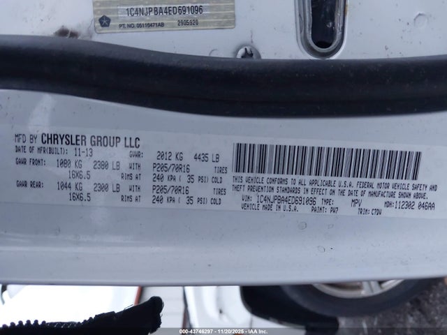 Jeep Patriot Sport 2014 1C4NJPBA4ED691096 Image 9