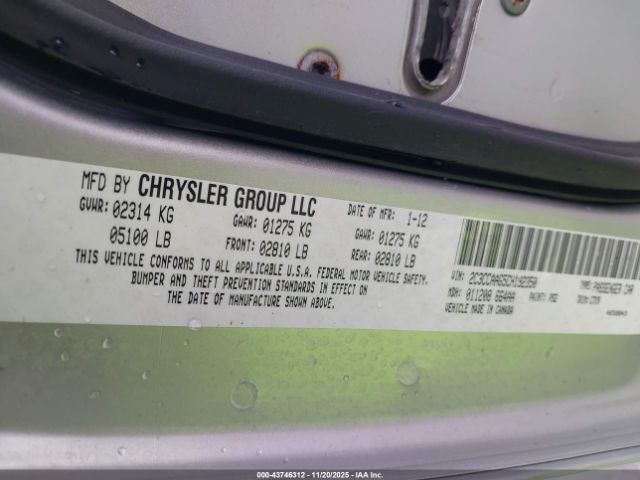 2012 CHRYSLER 300 2C3CCAAG5CH192350 Photo 8