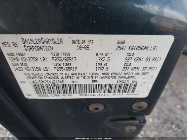 2006 JEEP LIBERTY 1J4GL58K26W171745 Photo 8