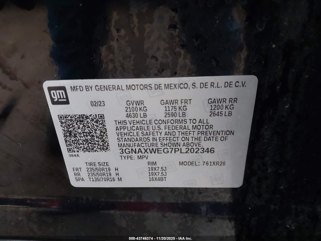 Chevrolet Equinox Awd Rs 2023 3GNAXWEG7PL202346 Image 9