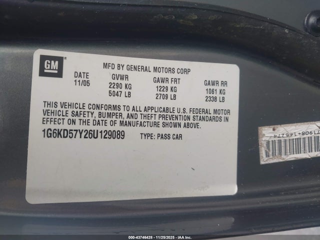 2006 CADILLAC DTS 1G6KD57Y26U129089 Photo 8