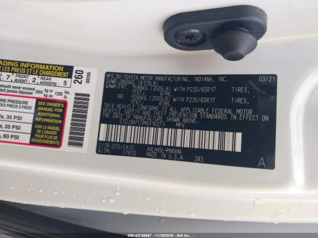 2021 TOYOTA SIENNA 5TDJSKFC5MS016273 Photo 8